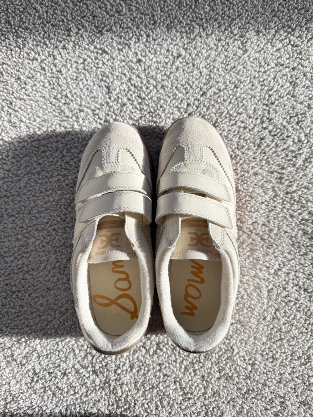 Women’s Sam Edelman Cream Velcro Sneakers